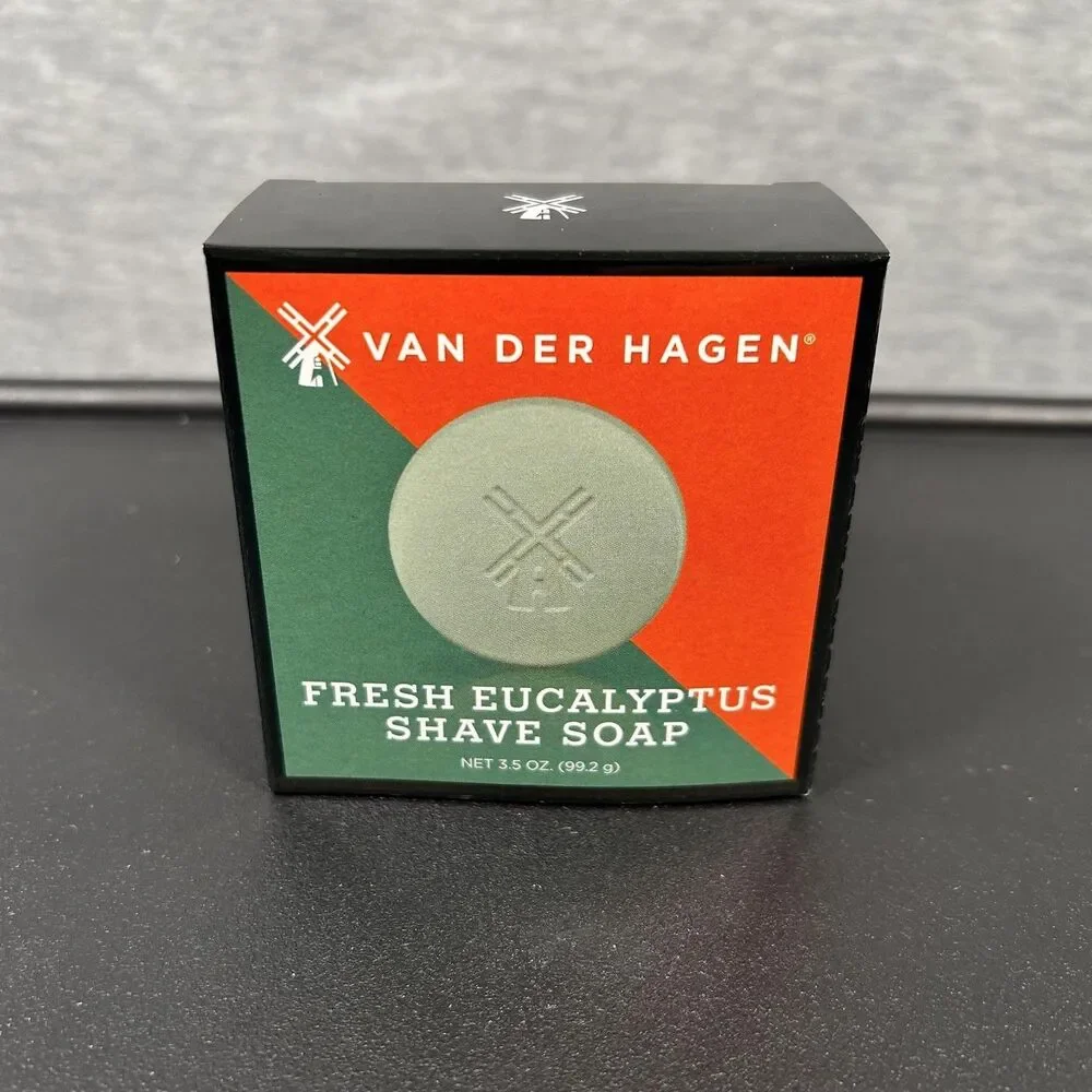 Van Der Hagen Fresh Eucalyptus Shave Soap 3.5 Oz Mens Bar Hypoallergenic USA